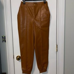 #140 Nasty Gal camel colored faux leather pants